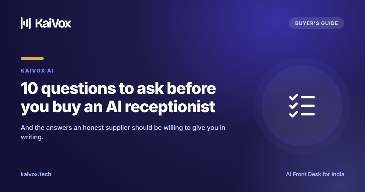 Ten Questions to Ask Before You Buy an AI Receptionist